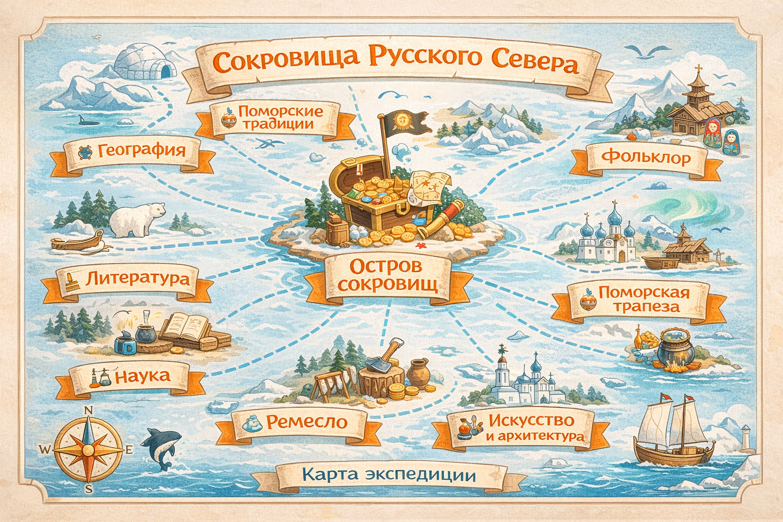 Карта маршрутов экспедиции